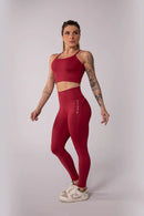 Legging Pants with Butt Cutouts (Wine)
