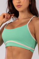 Top with Contrasting Straps and Plating (Mint Green)