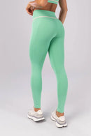Legging Pants with Pockets and Flat Waistband (Mint Green)