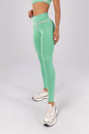 Legging Pants with Pockets and Flat Waistband (Mint Green)