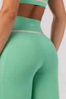 Legging Pants with Pockets and Flat Waistband (Mint Green)