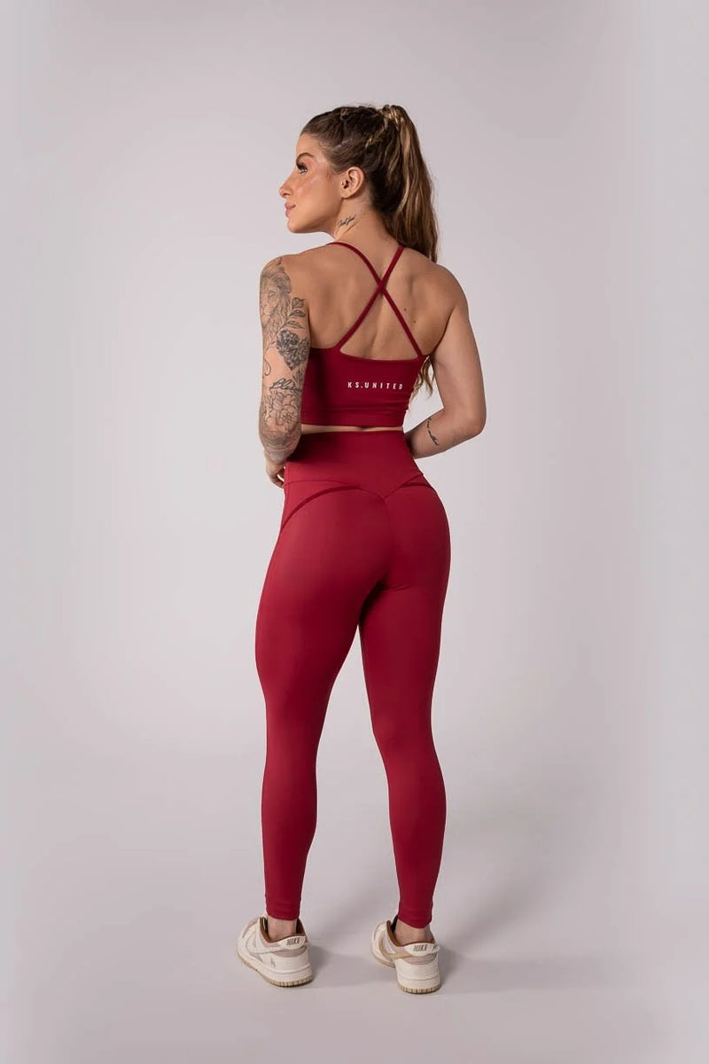 Legging Pants with Butt Cutouts (Wine)