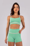 Top with Contrasting Straps and Plating (Mint Green)