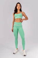 Legging Pants with Pockets and Flat Waistband (Mint Green)