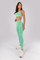 Legging Pants with Pockets and Flat Waistband (Mint Green)