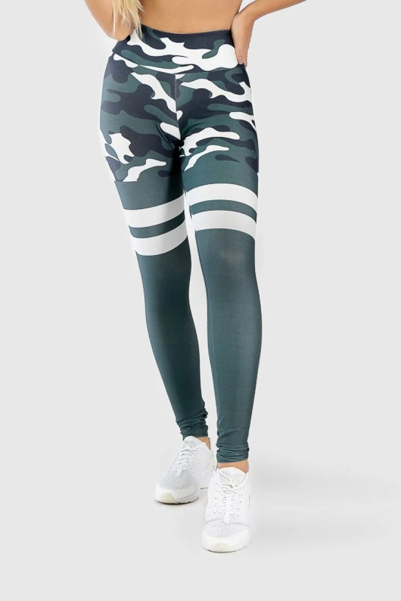 Camo Green Digital Print Fitness Leggings